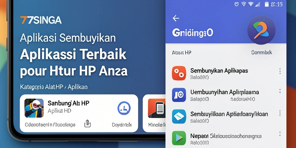 Tampilan antarmuka pengguna 77SINGA saat menyembunyikan aplikasi.
