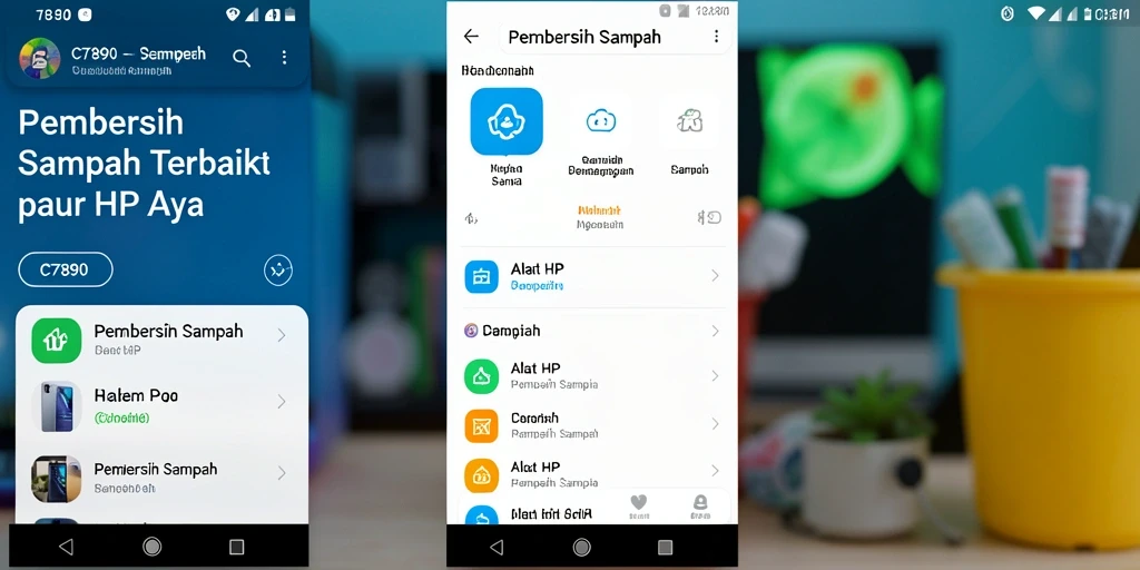 Tampilan antarmuka C7890 yang intuitif untuk membersihkan sampah.