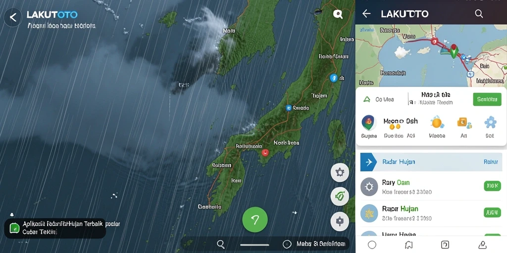 Tampilan antarmuka radar hujan di aplikasi LAKUTOTO