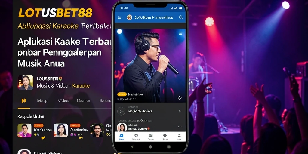 Antarmuka pengguna LOTUSBET88 menampilkan fitur karaoke yang lengkap dan menarik.