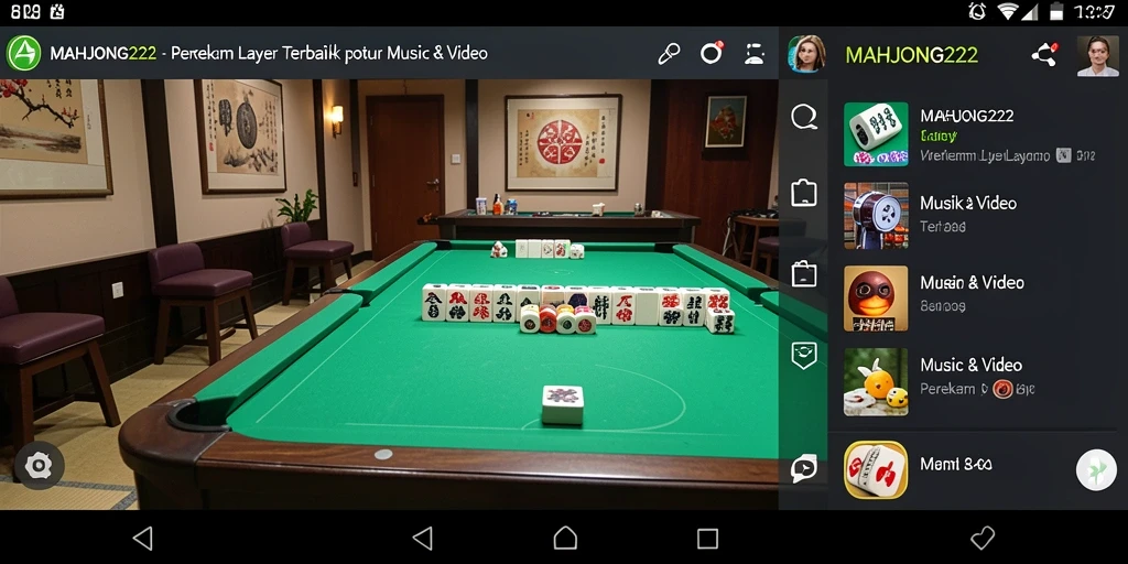Tampilan antarmuka aplikasi MAHJONG222 saat merekam layar.