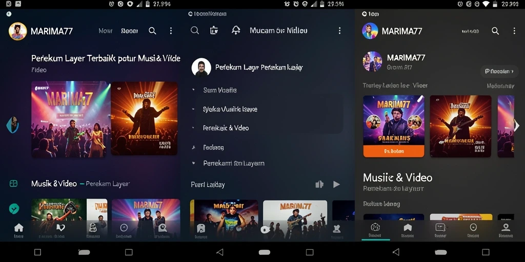Antarmuka MARIMA77 yang intuitif dengan fitur perekaman layar.