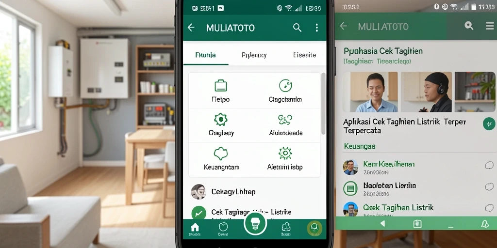 Tampilan antarmuka MULIATOTO untuk cek tagihan listrik.