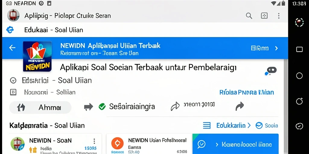 Tampilan antarmuka aplikasi NEWIDN yang user-friendly untuk soal ujian.