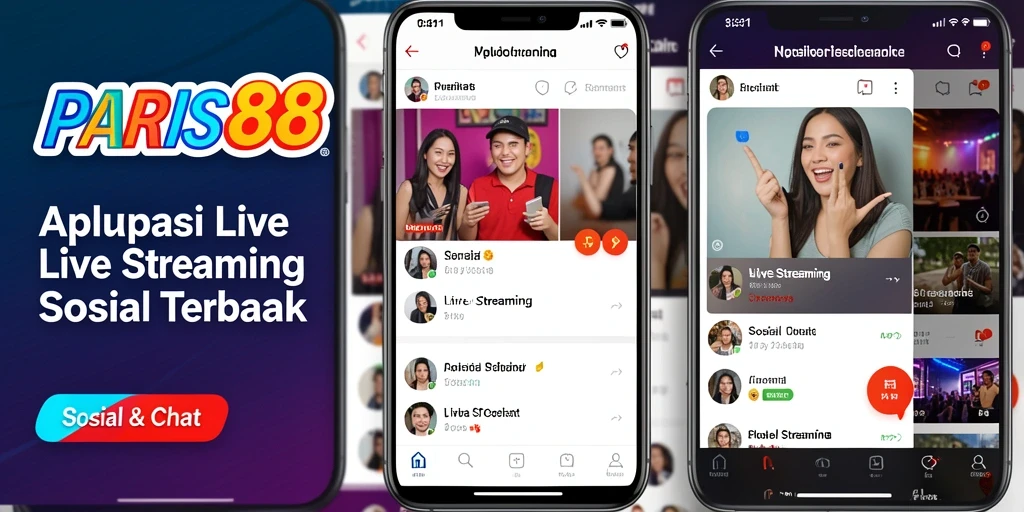 Tampilan antarmuka aplikasi Live Streaming PARIS88 yang dinamis dan menarik.