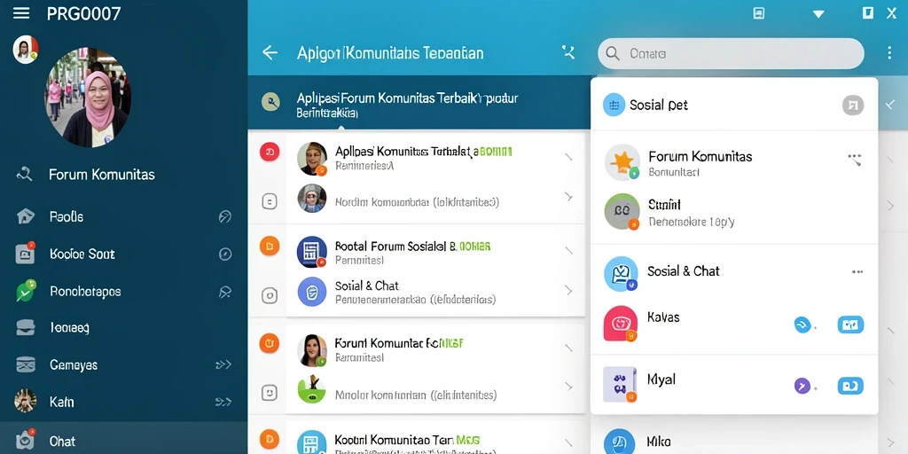 Tampilan utama PRG007 dengan antarmuka Forum Komunitas yang menarik.