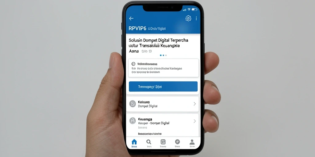 Tampilan antarmuka RPVIP6 yang intuitif dan fungsional untuk pengguna Dompet Digital.