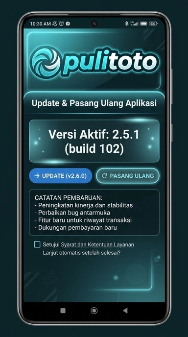 Riwayat Versi Pulitoto untuk Pengguna Android